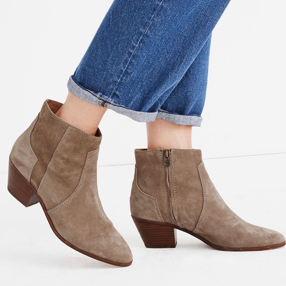 Madewell Shoes - Madewell The Western Boot In Suede Tan Bootie Sz 7